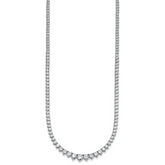 14k White Gold 10 carat Lab Grown Diamond VS+ F+ Complete Round 16 inch Graduated Tennis Necklace